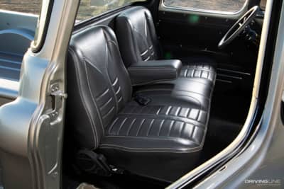Seat in Brian Raposo's Cinderella '57 Chevy 3100 pickup