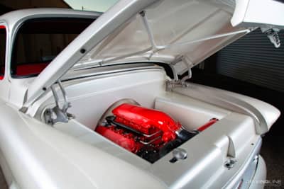 Engine of Snow White '57 Chevy Pickup
