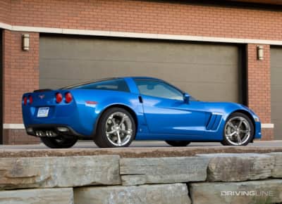 Blue Chevrolet Corvette C6 Grand Sport coupe